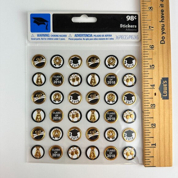 Graduation Stickers - Class Of 2017 & 2018 Bundle Lot Metallic - Picture 3 of 4